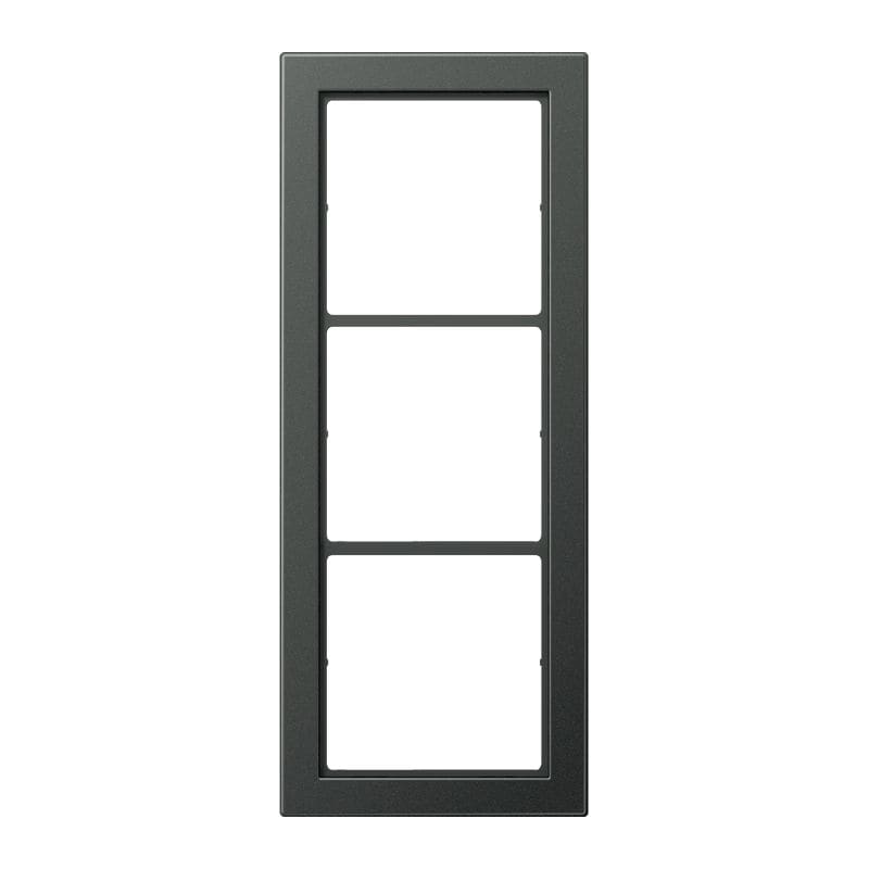 Jung - Cadre 3 postes / LS FLAT DESIGN Titane Anthracite