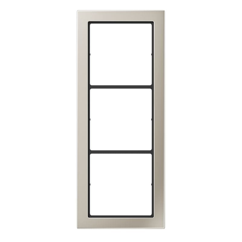 Jung - Cadre 3 postes / LS FLAT DESIGN Métal Inox