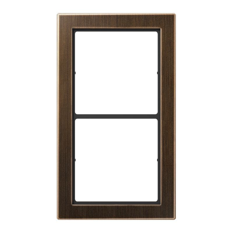 Jung - Cadre 2 postes / LS FLAT DESIGN Laiton ancien