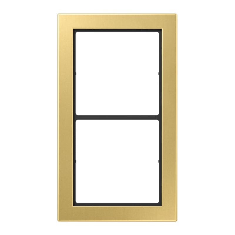 Jung - Cadre 2 postes / LS FLAT DESIGN Laiton doré