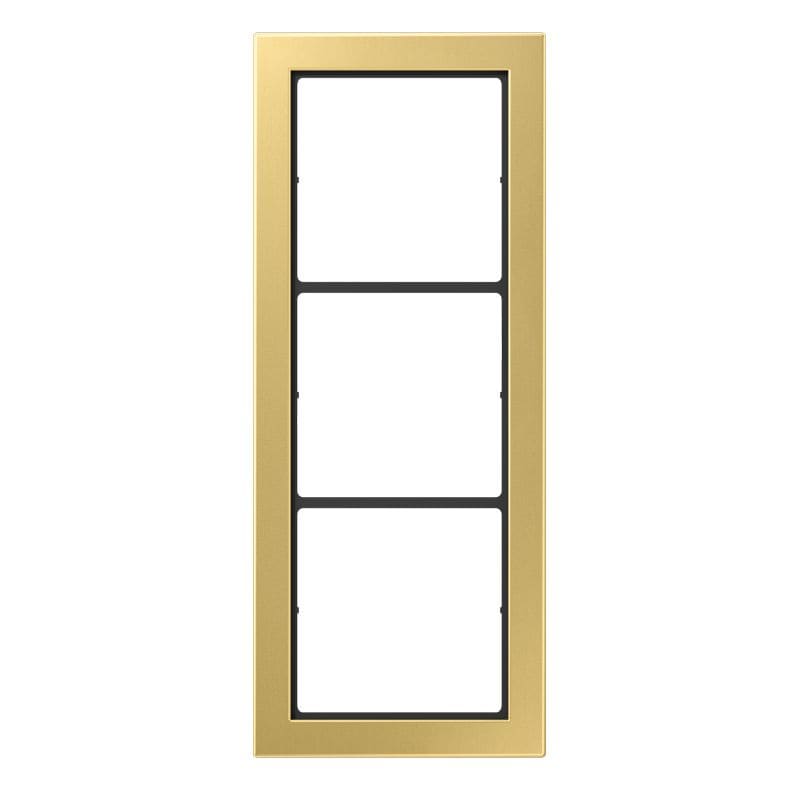 Jung - Cadre 3 postes / LS FLAT DESIGN Laiton doré
