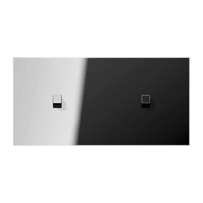 Jung - Enjoliveur 2 modules horizontal avec 1+1 leviers Carré / LS 1912 Chrome