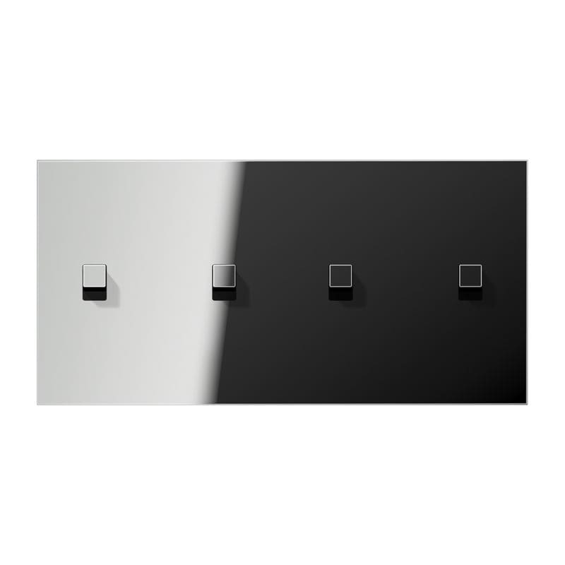 Jung - Enjoliveur 2 modules horizontal avec 2+2 leviers Carré / LS 1912 Chrome