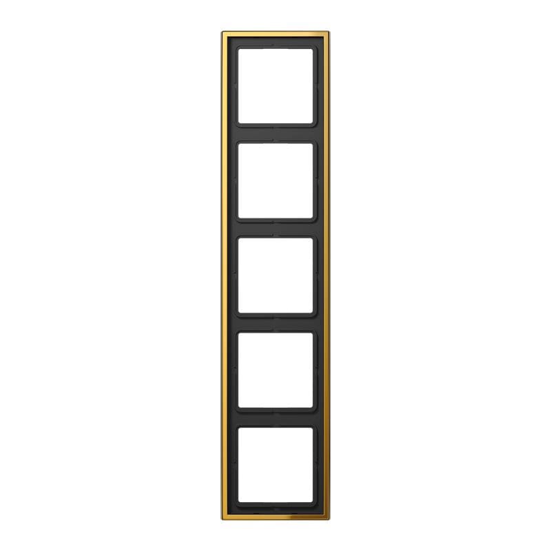 Jung - Cadre 5 postes / LS 990 Doré