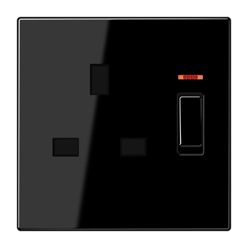 Jung - Prise avec inter+voyant 13A 250 V standard B.S / LS 990 Noir