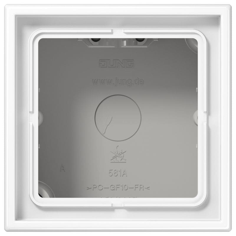 Jung - Boîtier saillie avec cadre 1 poste / LS 990 Blanc