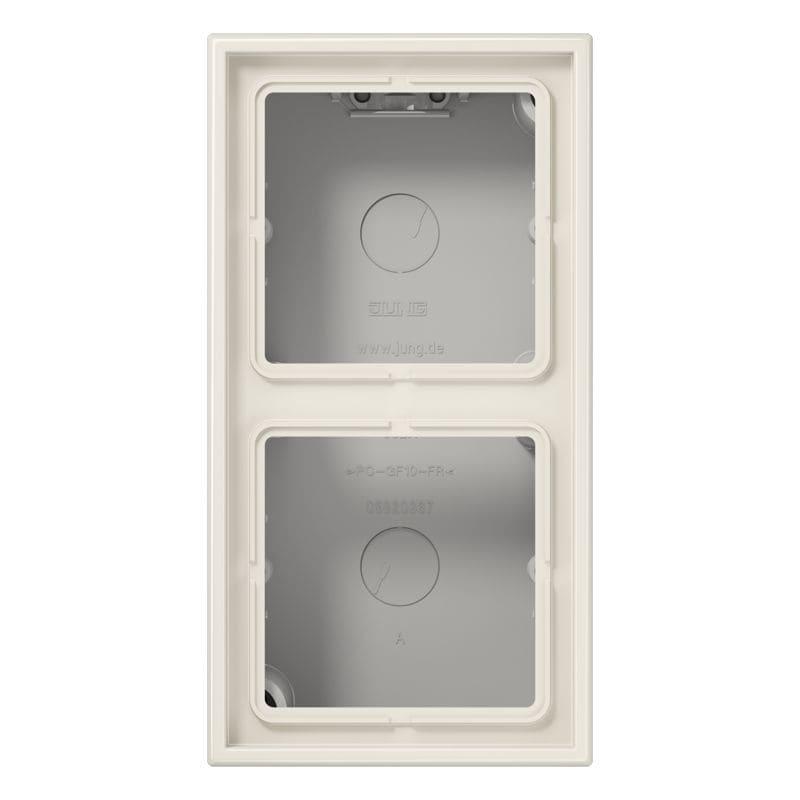 Jung - Boîtier saillie avec cadre 2 postes / LS 990 Ivoire