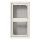 Jung - Boîtier saillie avec cadre 2 postes / LS 990 Ivoire