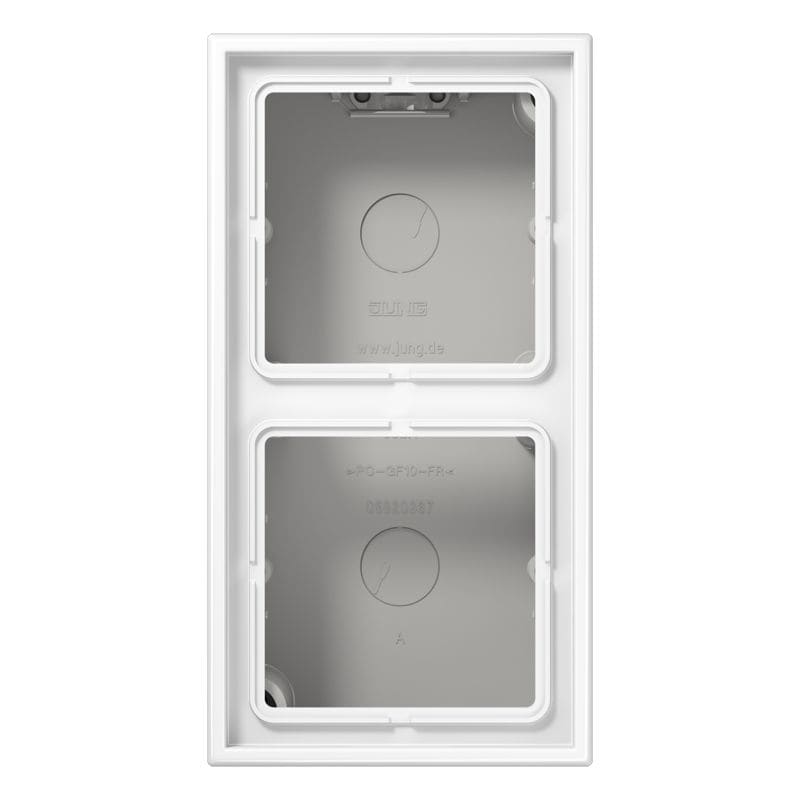 Jung - Boîtier saillie avec cadre 2 postes / LS 990 Blanc