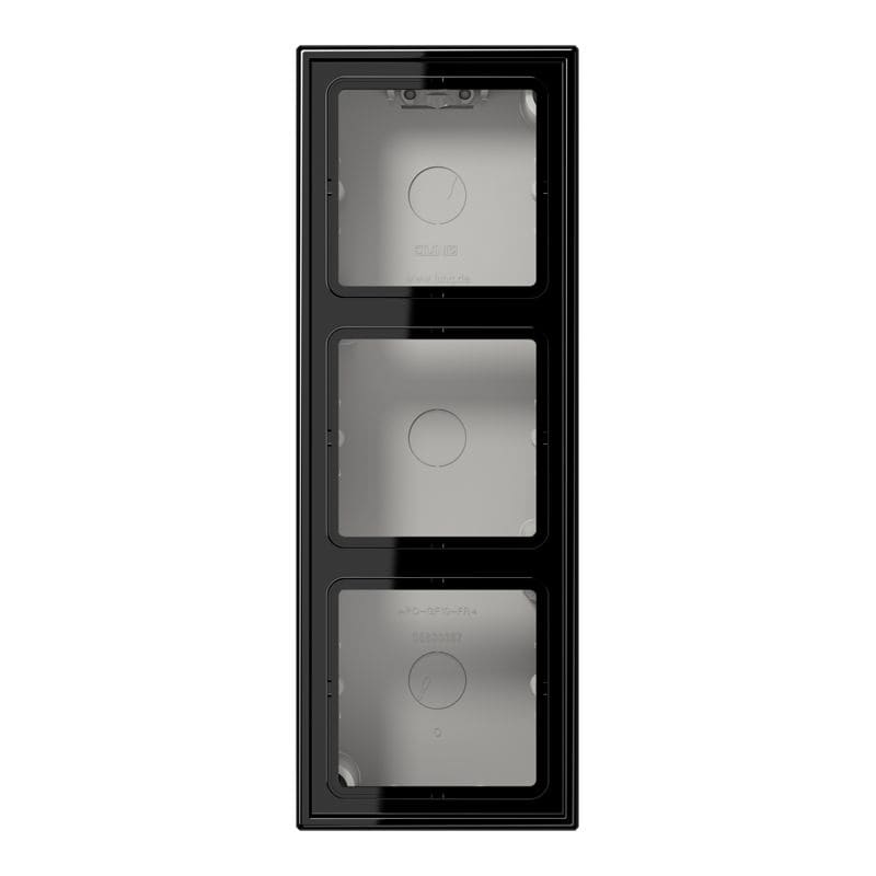 Jung - Boîtier saillie avec cadre 3 postes / LS 990 Noir