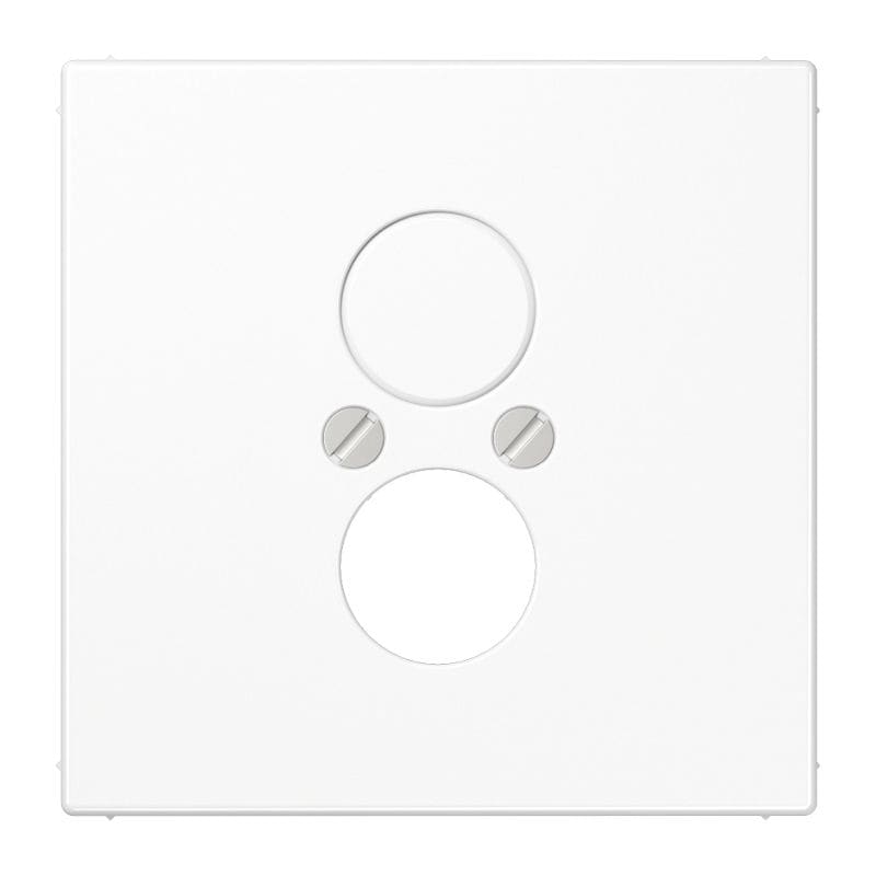 Jung - Enjoliveur de finition pour 2 connecteurs mini fiches / LS 990 Blanc