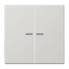 Jung - Enjoliveur double touche à voyant / LS 990 Gris clair