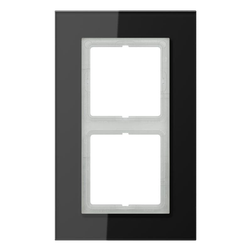 Jung - Cadre 2 postes / LS PLUS Verre Noir
