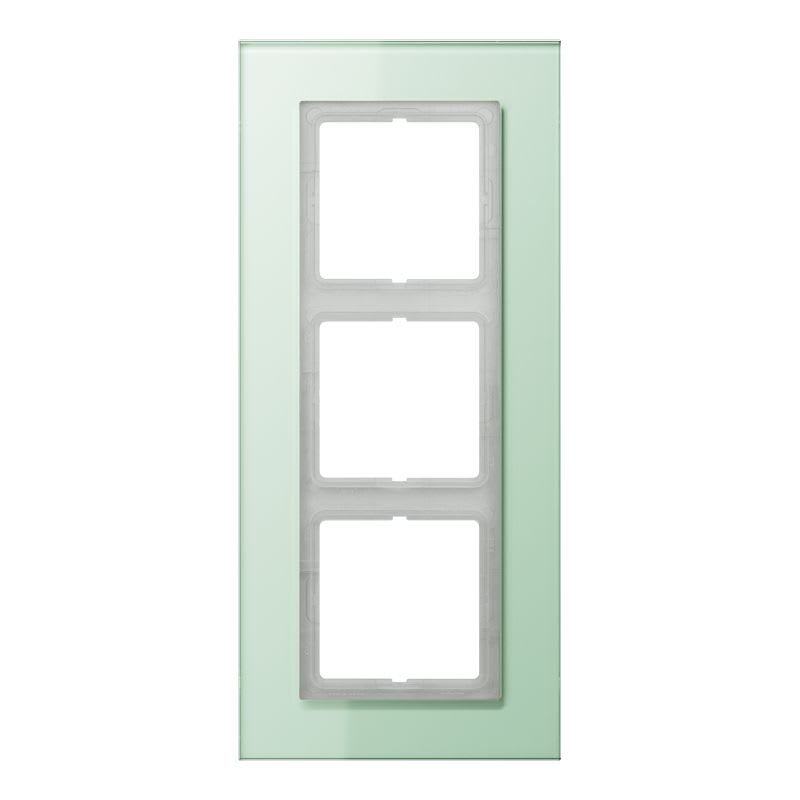 Jung - Cadre 3 postes / LS PLUS Verre dépoli