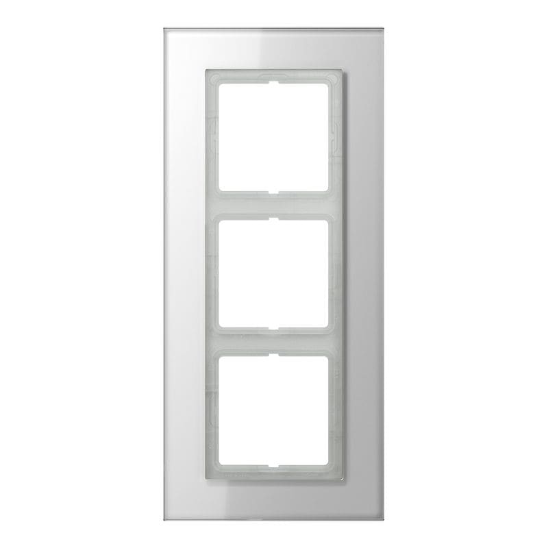 Jung - Cadre 3 postes / LS PLUS Verre Blanc
