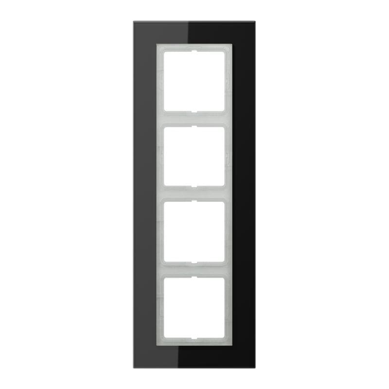 Jung - Cadre 4 postes / LS PLUS Verre Noir
