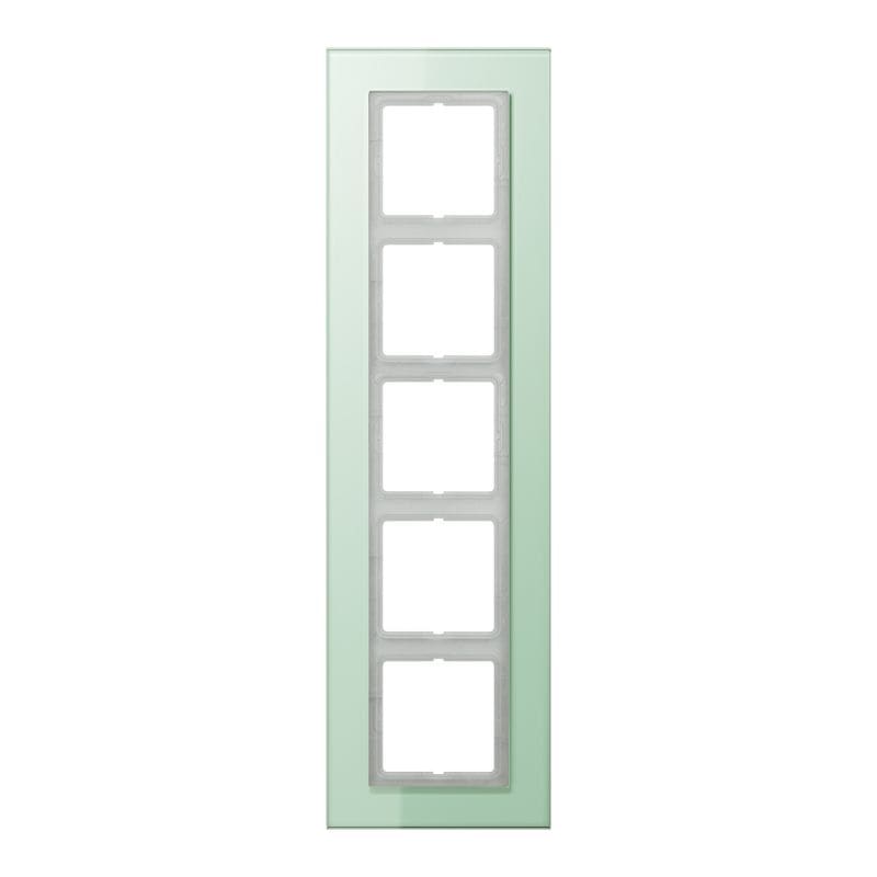 Jung - Cadre 5 postes / LS PLUS Verre dépoli