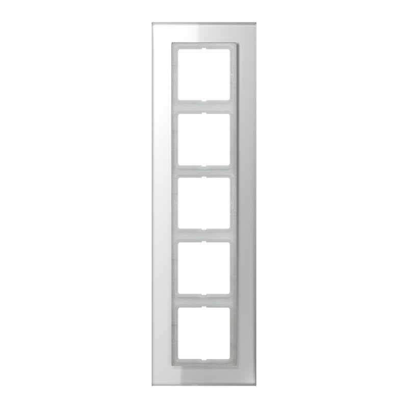 Jung - Cadre 5 postes / LS PLUS Verre Blanc