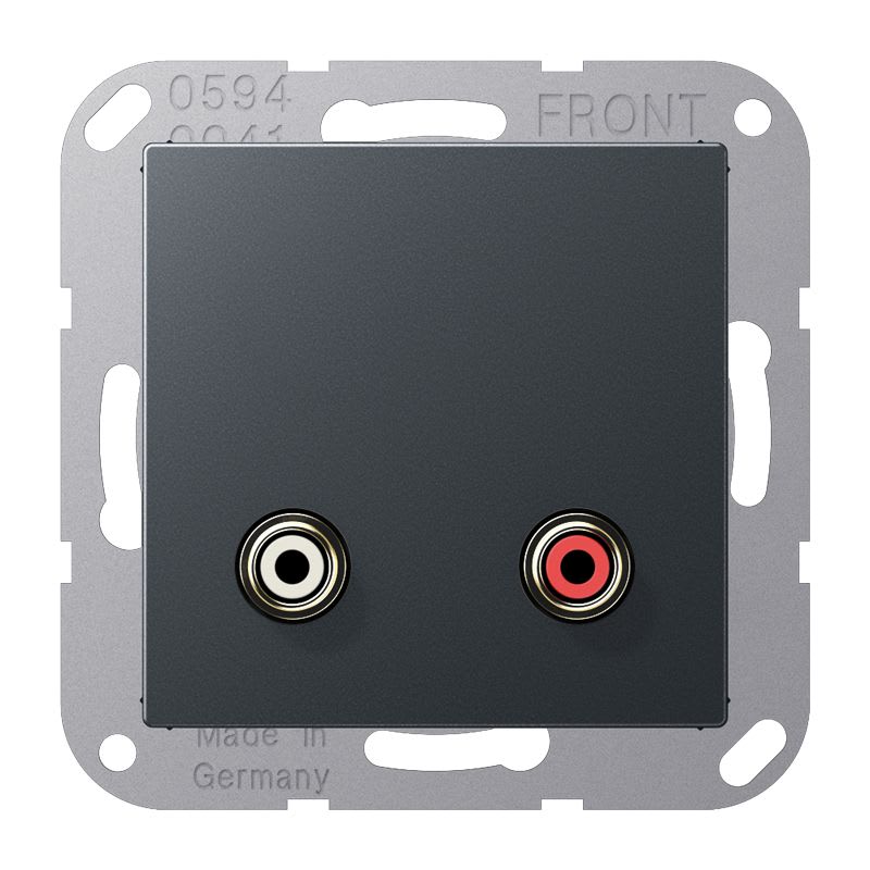 Jung - Connecteur Multimédia Chinch Audio 2.0 / A 500 Anthracite