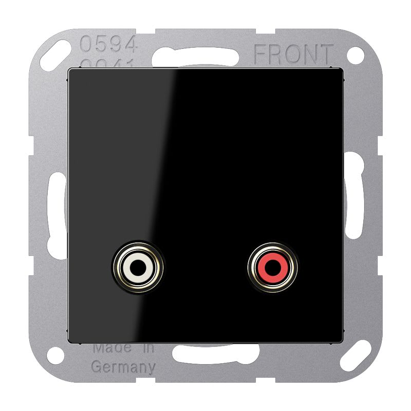 Jung - Connecteur Multimédia Chinch Audio 2.0 / A 500 Noir