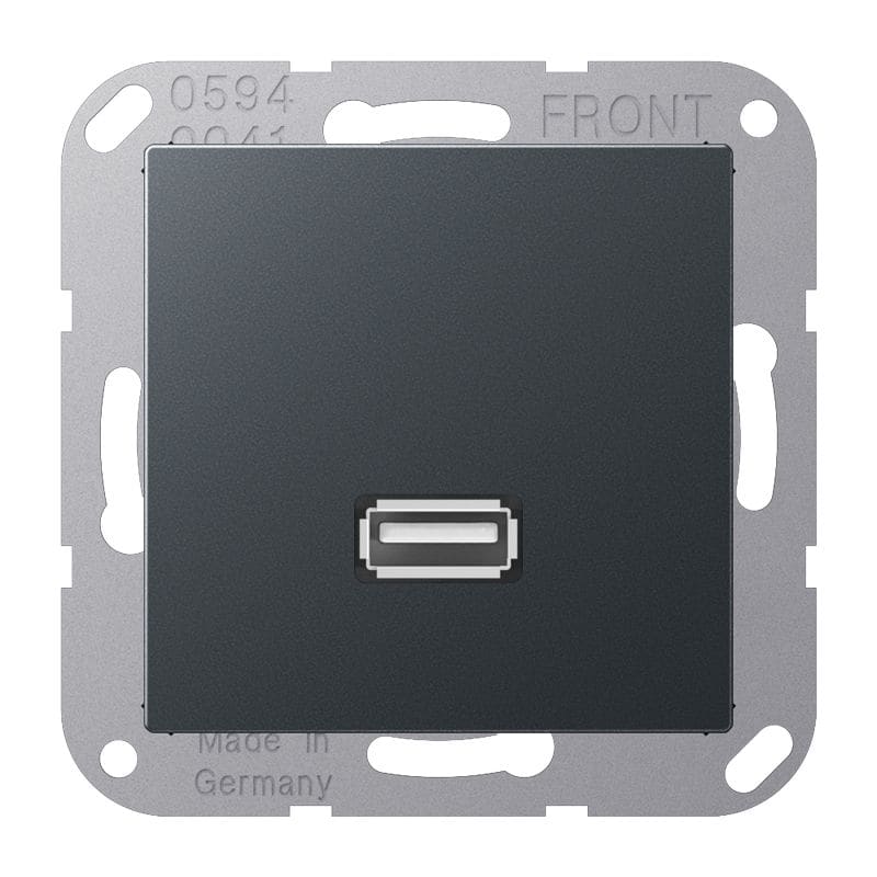Jung - Connecteur Multimédia 1 x USB 2.0 2.0 / A 500 Anthracite