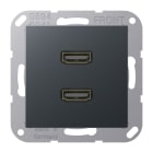 Jung - Connecteur Multimédia 2 x HDMI 2.0 / A 500 Anthracite