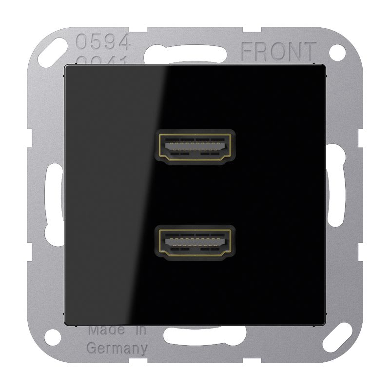 Jung - Connecteur Multimédia 2 x HDMI 2.0 / A 500 Noir