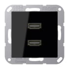 Jung - Connecteur Multimédia 2 x HDMI 2.0 / A 500 Noir