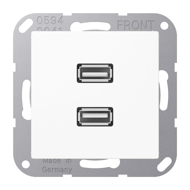 Jung - Connecteur Multimédia 2 x USB 2.0 / A 500 Blanc