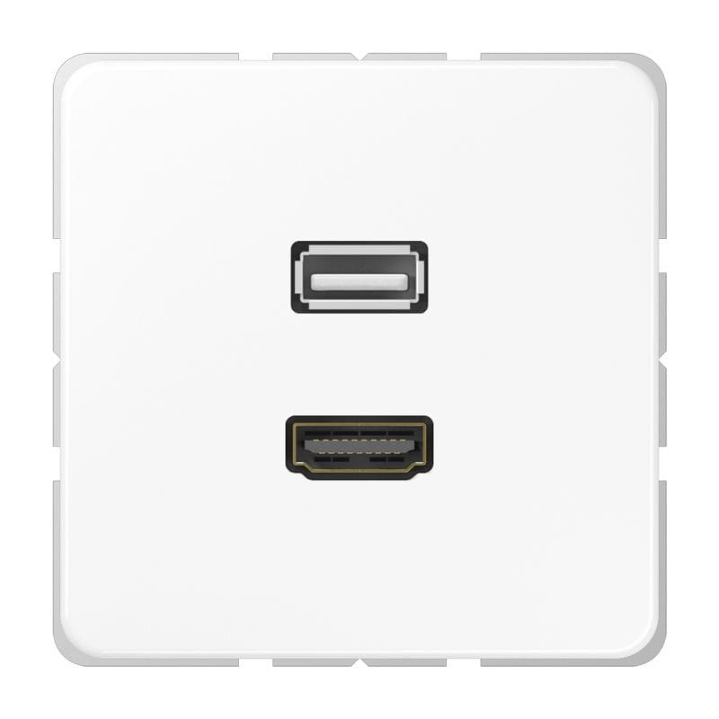 Jung - Connecteur Multimédia 1 x HDMI + USB 2.0 / CD 500 Blanc