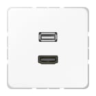 Jung - Connecteur Multimédia 1 x HDMI + USB 2.0 / CD 500 Blanc