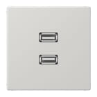 Jung - Connecteur Multimédia 2 x USB 2.0 / LS 990 Gris clair