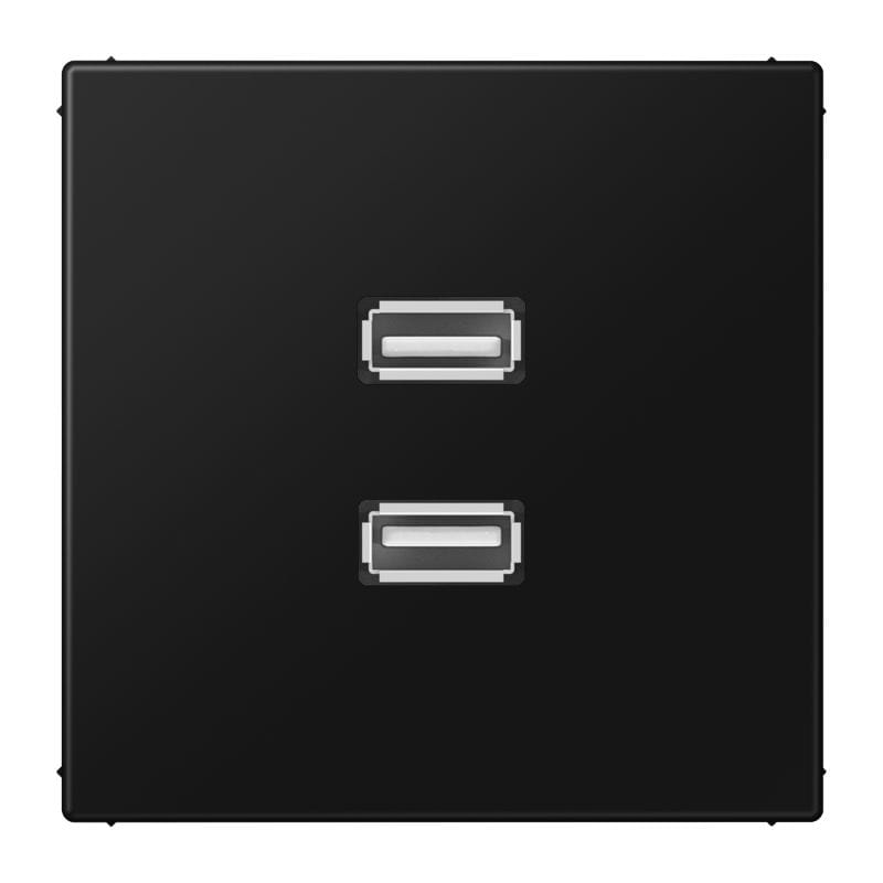 Jung - Connecteur Multimédia 2 x USB 2.0 / LS 990 Noir