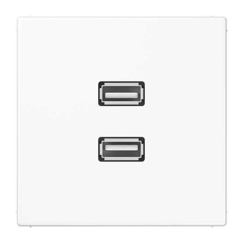 Jung - Connecteur Multimédia 2 x USB 2.0 / LS 990 Blanc
