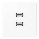 Jung - Connecteur Multimédia 2 x USB 2.0 / LS 990 Blanc