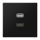 Jung - Connecteur Multimédia 1 x HDMI + USB 2.0 / LS 990 Noir