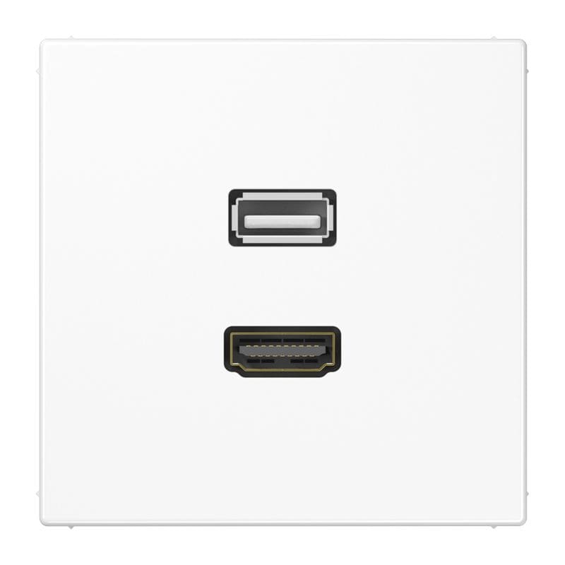 Jung - Connecteur Multimédia 1 x HDMI + USB 2.0 / LS 990 Blanc