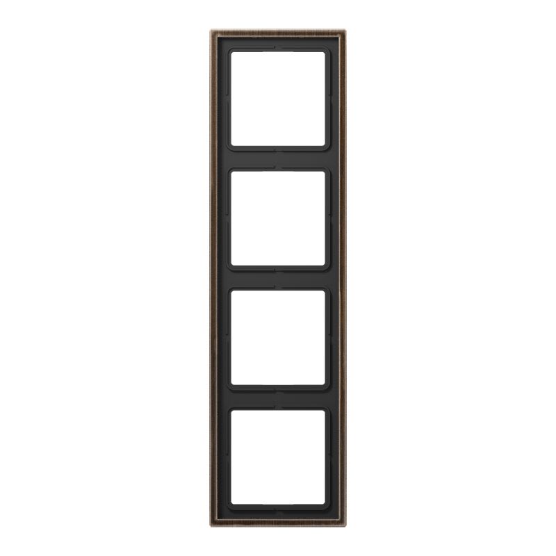 Jung - Cadre 4 postes / LS 990 Laiton ancien