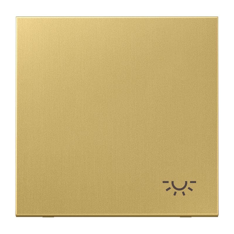 Jung - Enjoliveur simple doigt avec symbole "lumière" / LS 990 Laiton doré