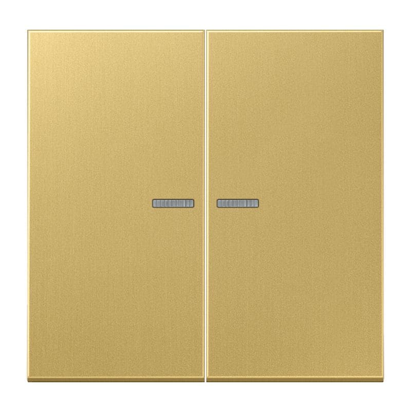 Jung - Enjoliveur double touche à voyant / LS 990 Laiton doré