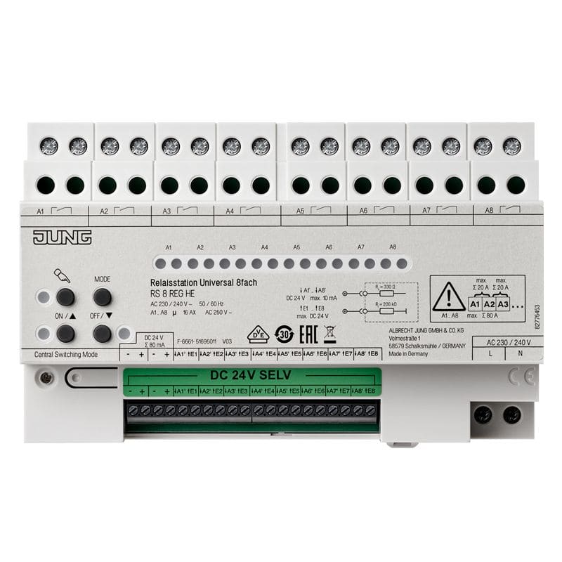 Jung - Station relais universelle 8 voies pour système bus 2 fils JUNG