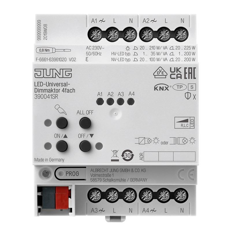 Jung - LED-Télévariateur universel 4 voies KNX / Modulaire