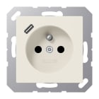 Jung - PC 2P+T type FR avec chargeur USB type C / A 500 Ivoire