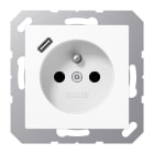 Jung - PC 2P+T type FR avec chargeur USB type C / A 500 Blanc