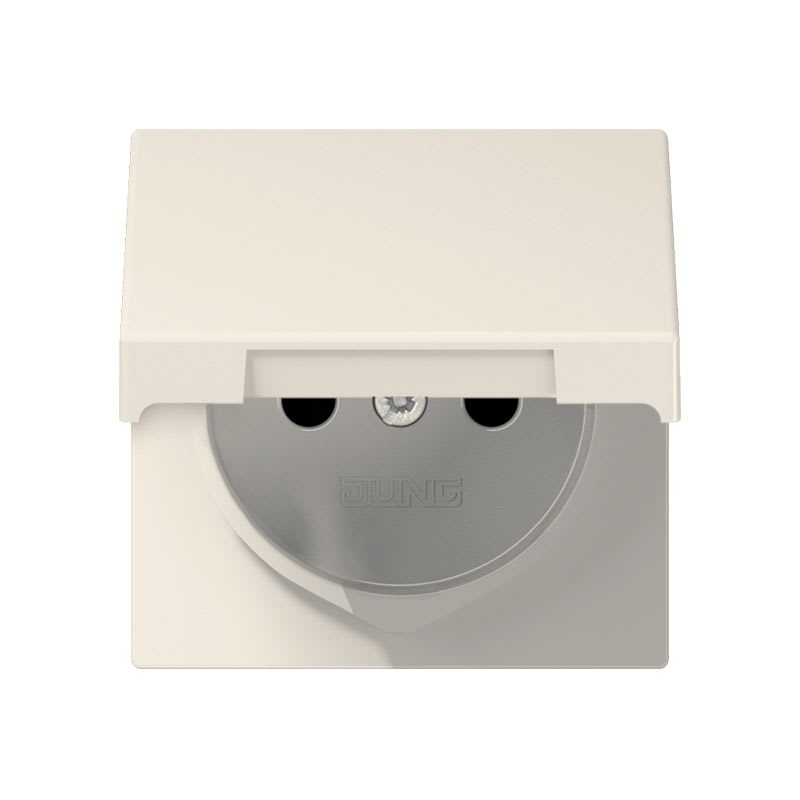 Jung - Enjo prise 2P+T avc couvercle / A 500 IP44 Ivoire