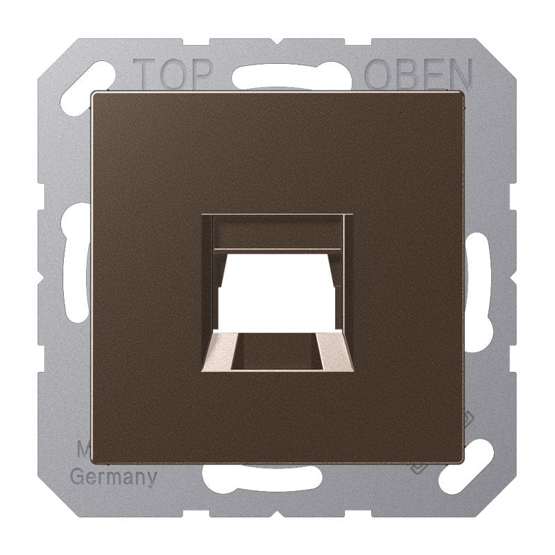 Jung - Enjoliveur RJ 45 simple / A 500 Moka pour Modular Jack