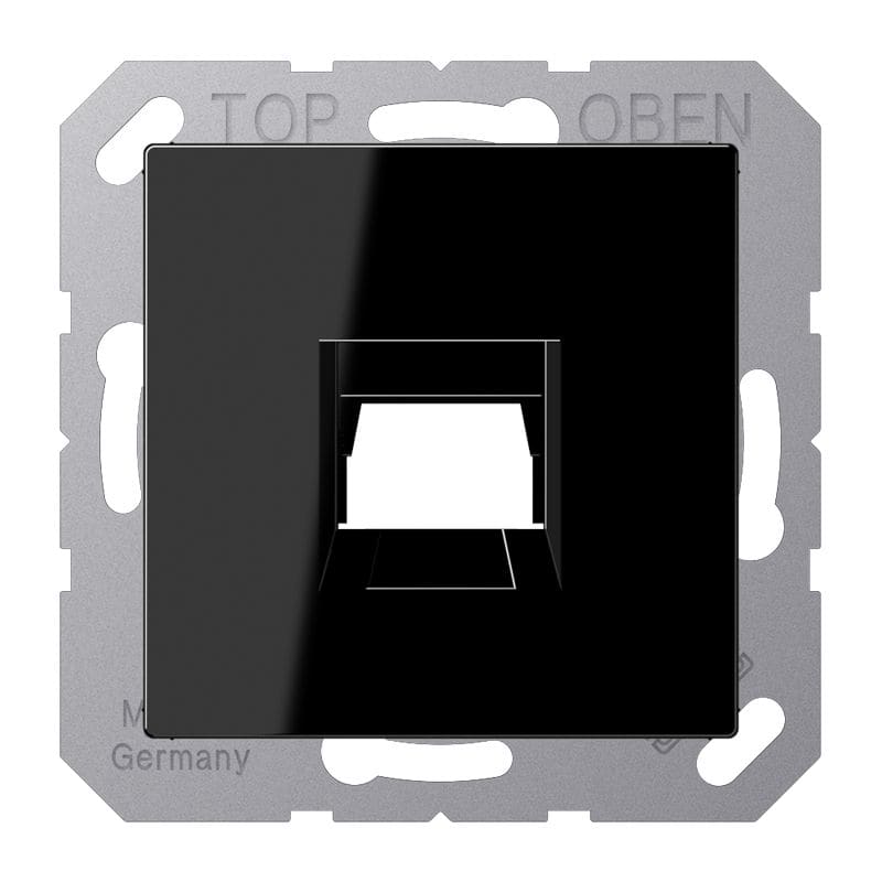 Jung - Enjoliveur RJ 45 simple / A 500 Noir pour Modular Jack