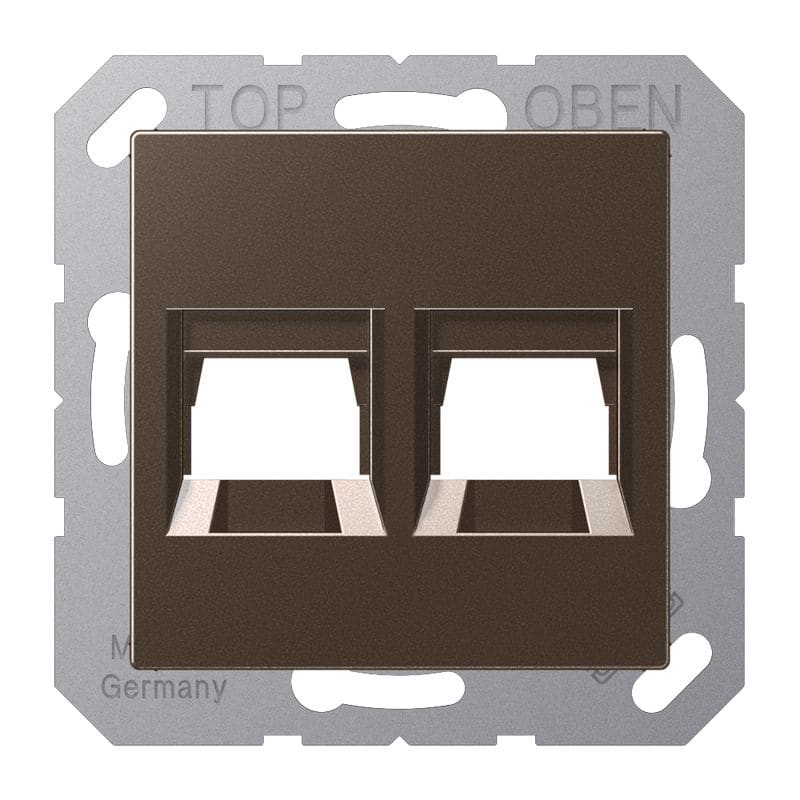 Jung - Enjoliveur RJ 45 double / A 500 Moka pour Modular Jack