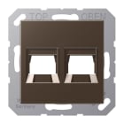 Jung - Enjoliveur RJ 45 double / A 500 Moka pour Modular Jack