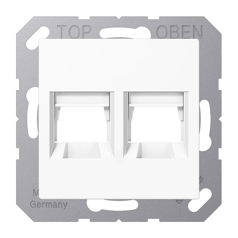 Jung - Enjoliveur RJ 45 double / A 500 Blanc pour Modular Jack